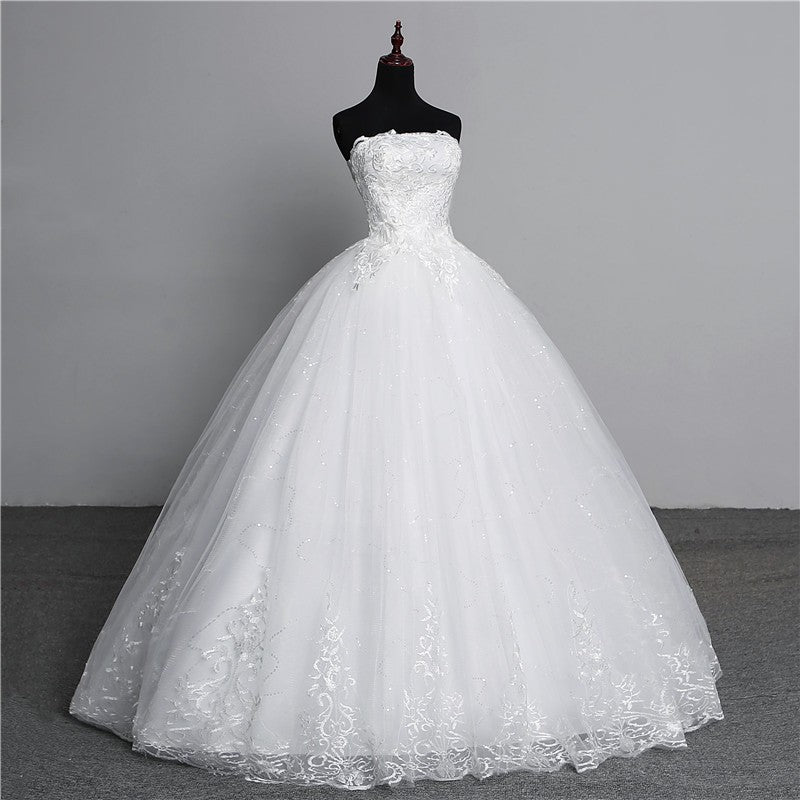 Vestido de Noiva Princesa Clássico Tomara q Caia Dinvinas