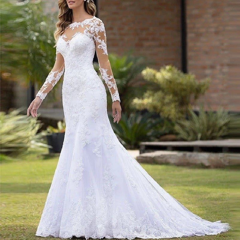 Vestido de Noiva Sereia com Renda e Miçangas - Elegância para o Seu Grande Dia