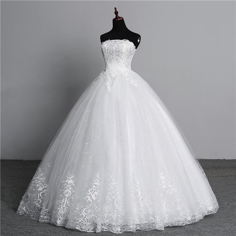 Vestido de Noiva Princesa Clássico Tomara q Caia Dinvinas