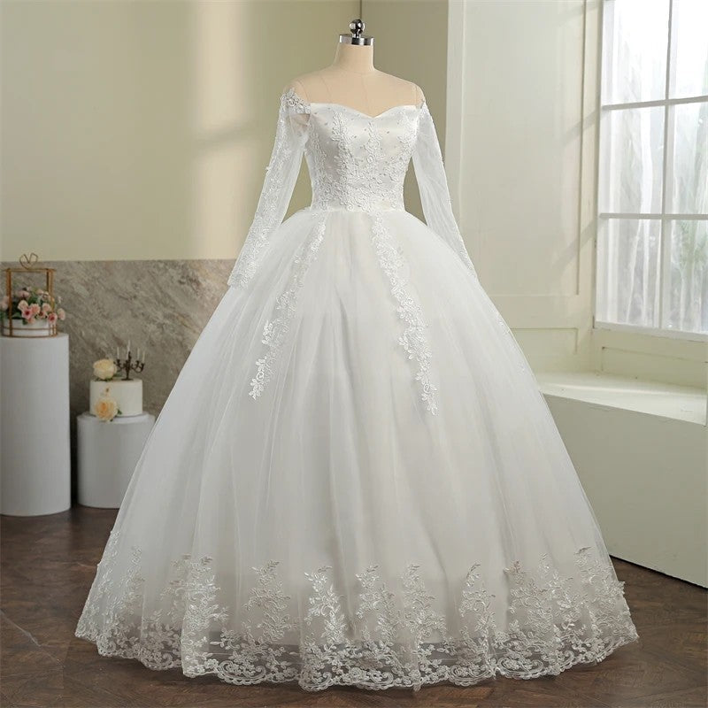 Vestido de Noiva Princesa Plus Perolas Nupcial