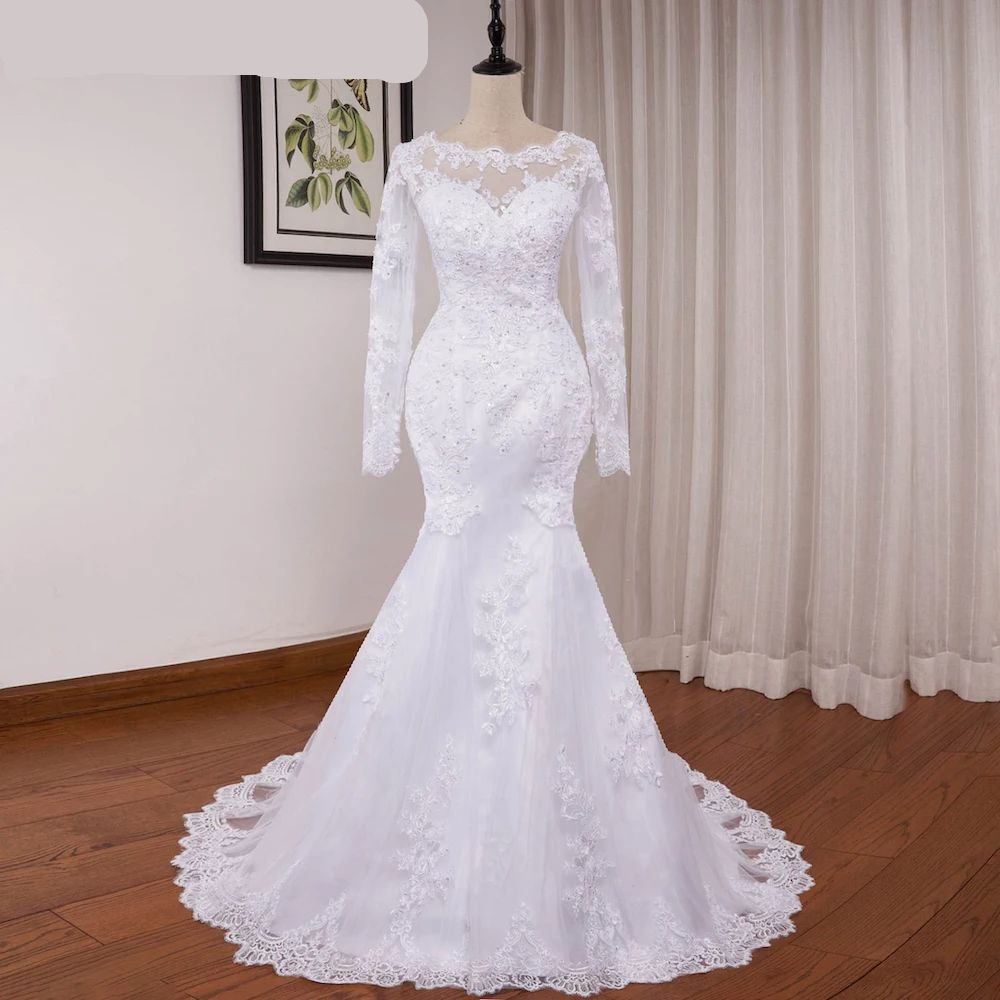 Vestido de Noiva Sereia com Renda e Miçangas - Elegância para o Seu Grande Dia