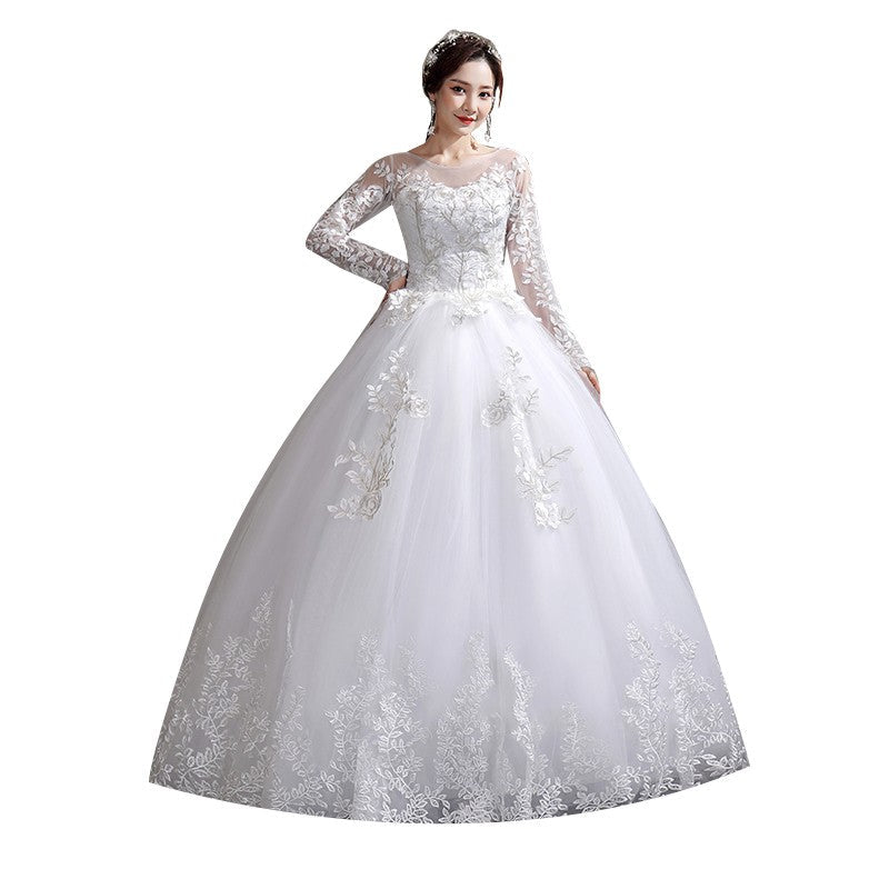 Vestido de Noiva Plus Size com Renda e Manga Longa