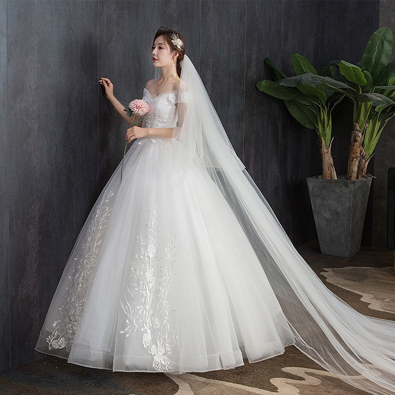 Vestido de Noiva Princesa Renda Ombro a Ombro