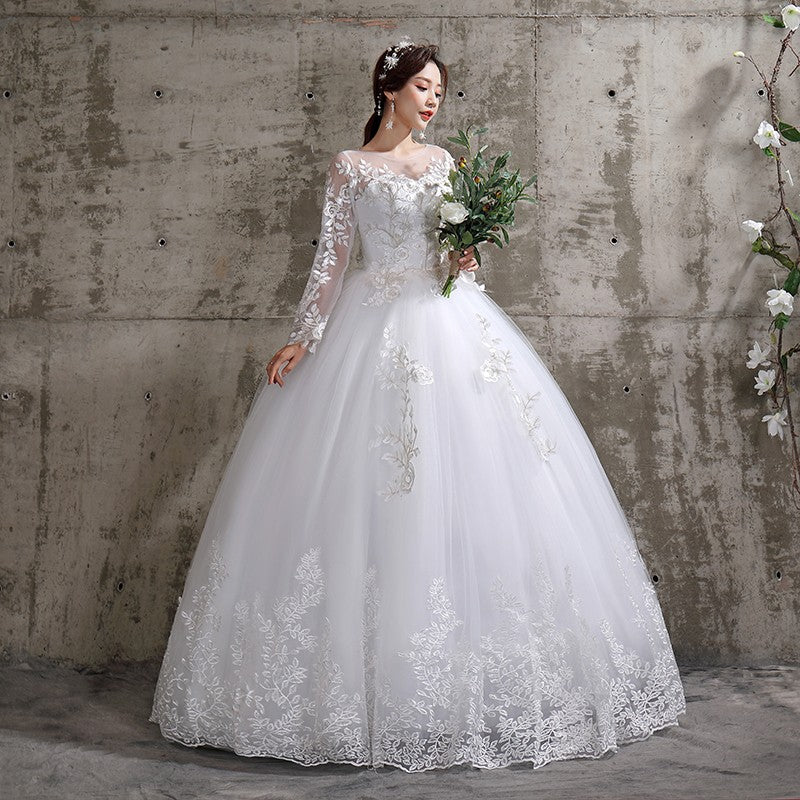 Vestido de Noiva Plus Size com Renda e Manga Longa