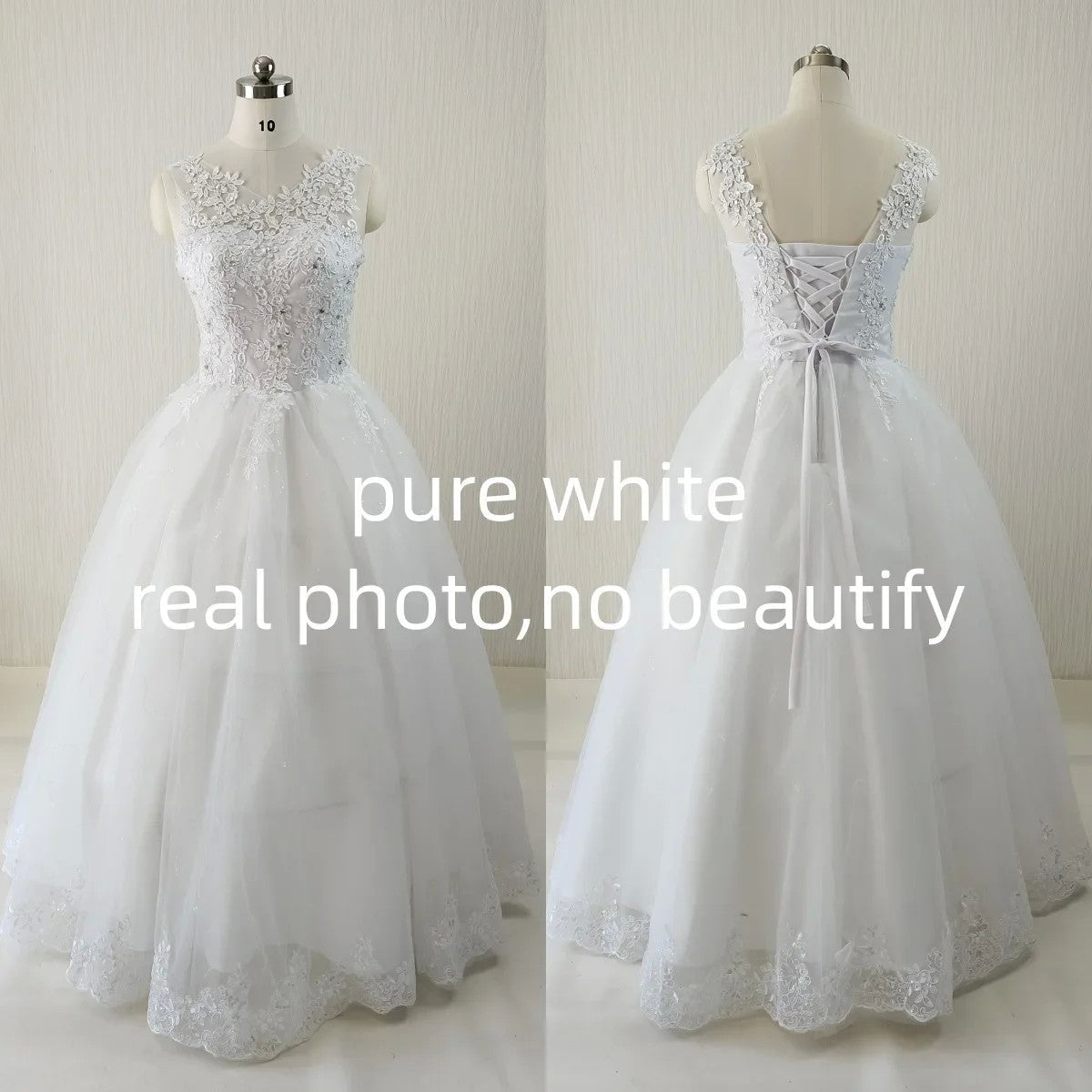 Vestido de Noiva Elegância Floral com Renda e Pérolas