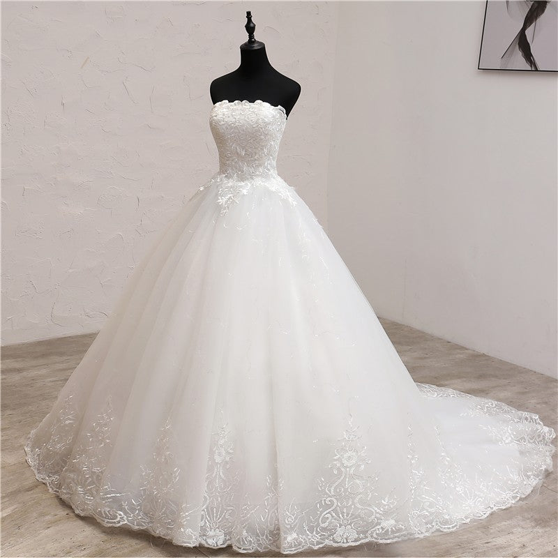 Vestido de Noiva Princesa Clássico Tomara q Caia Dinvinas