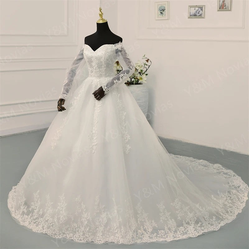 Vestido de Noiva Princesa Plus Perolas Nupcial