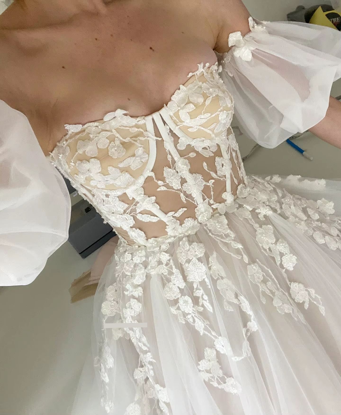 Vestido de Noiva Imperial Boho Puff
