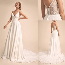 Vestido de Noiva Lindo Imperial Decote V Renda