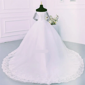 Vestido de Noiva Princesa Plus Perolas Nupcial