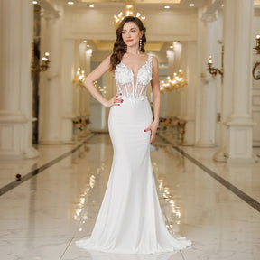 Vestido de Noiva Sereia com Rendas e Pérolas