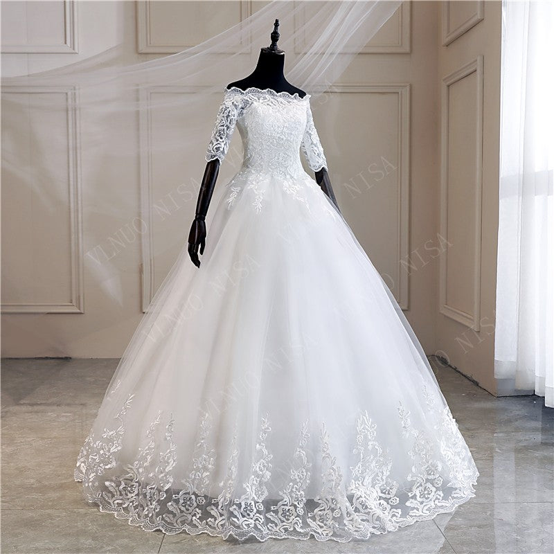 Vestido de Noiva Vintage com Renda e Lantejoulas - Elegância para o Grande Dia