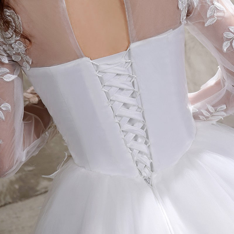 Vestido de Noiva Plus Size com Renda e Manga Longa