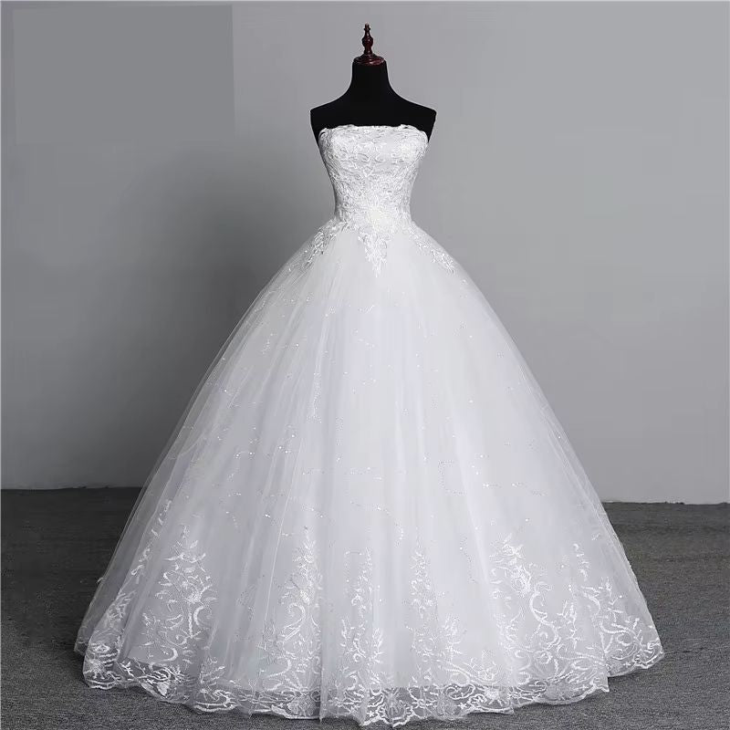 Vestido de Noiva Princesa Clássico Tomara q Caia Dinvinas