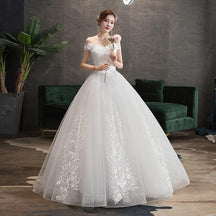 Vestido de Noiva Princesa Renda Ombro a Ombro