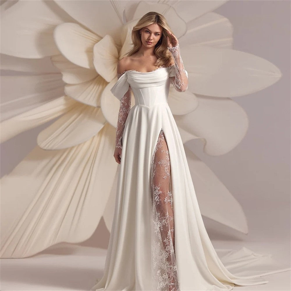 Vestido de Noiva Imperial Boho 2026 Plissado
