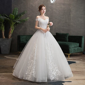 Vestido de Noiva Princesa Renda Ombro a Ombro