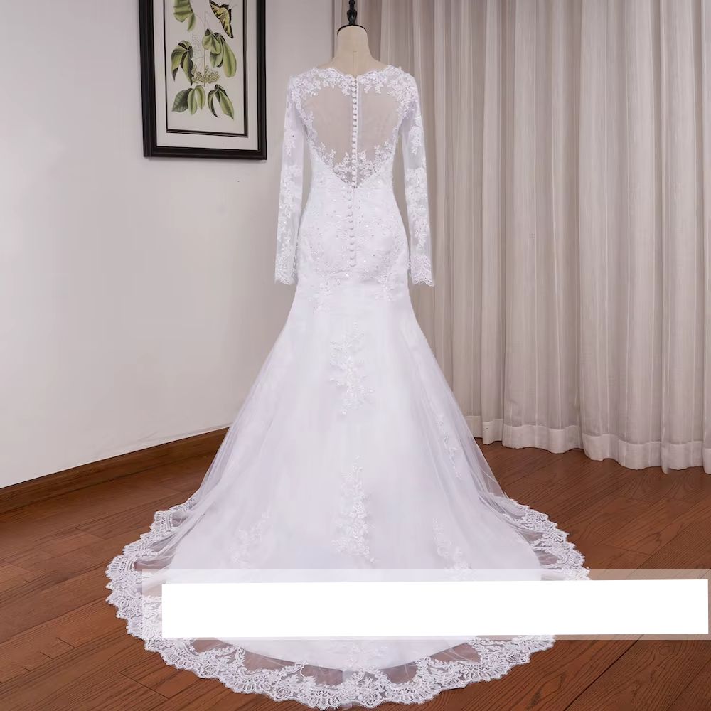 Vestido de Noiva Sereia com Renda e Miçangas - Elegância para o Seu Grande Dia