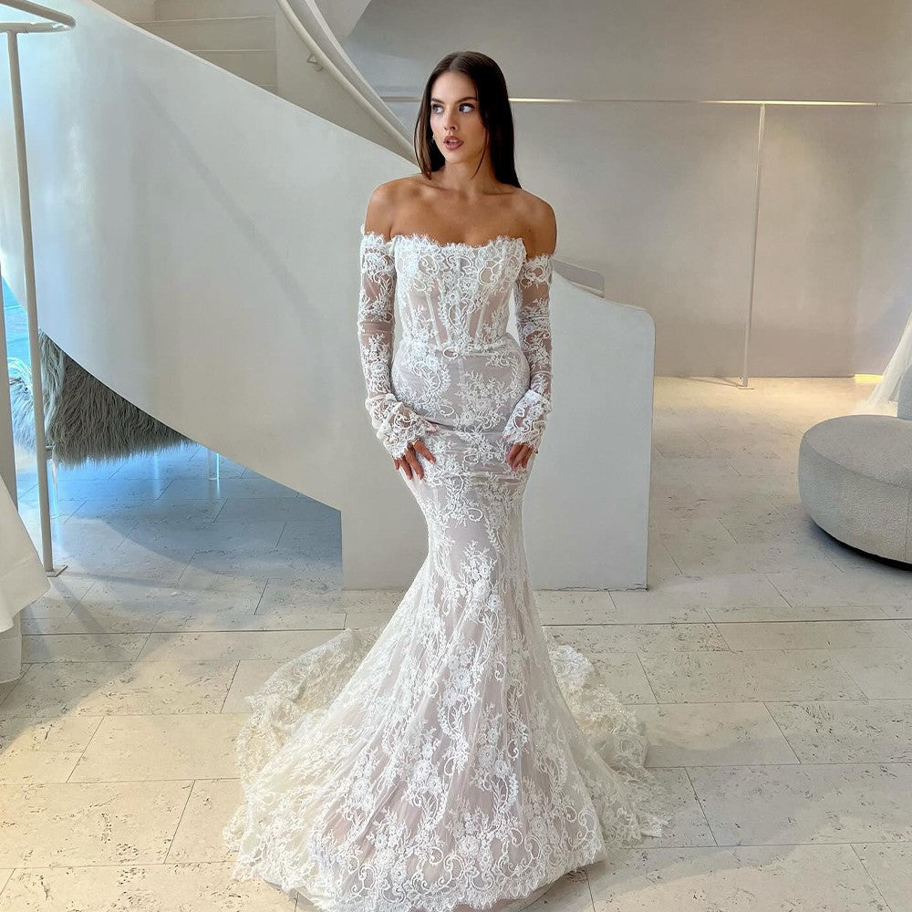 Vestido de Noiva Sereia Rendado com Cauda