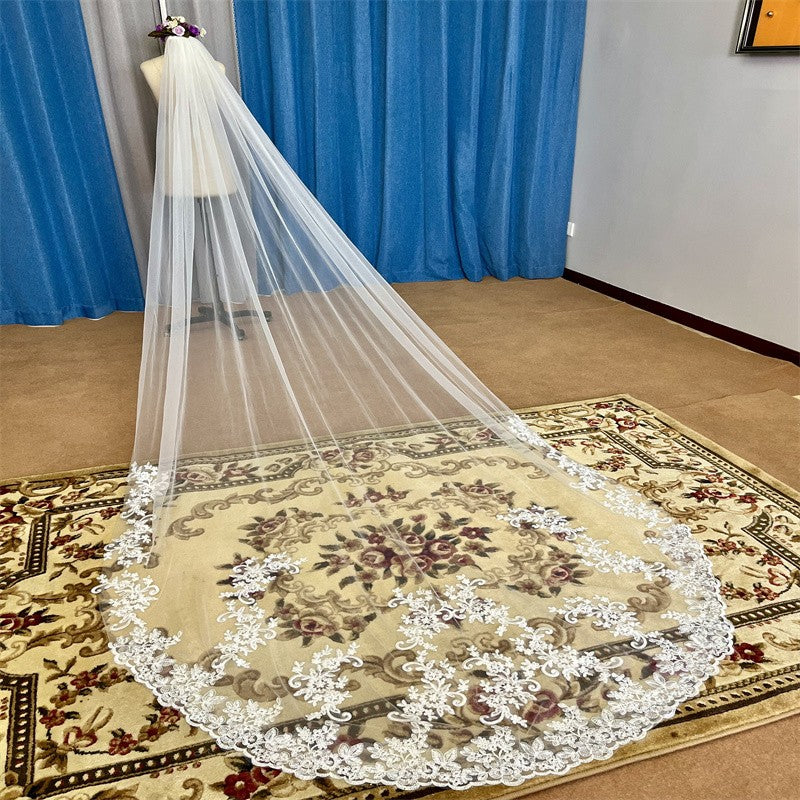 Véu de Noiva Catedral com Renda - Elegância e Estilo